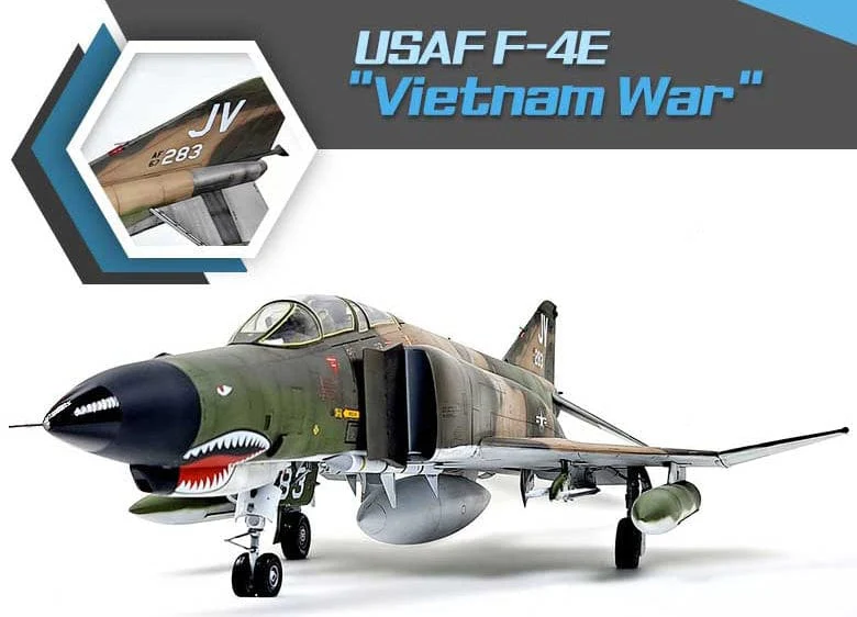 Academy 12133 1/32 USAF F-4E Vietnam War (7 Decal sets included) Plastic Model Kit - Image 2