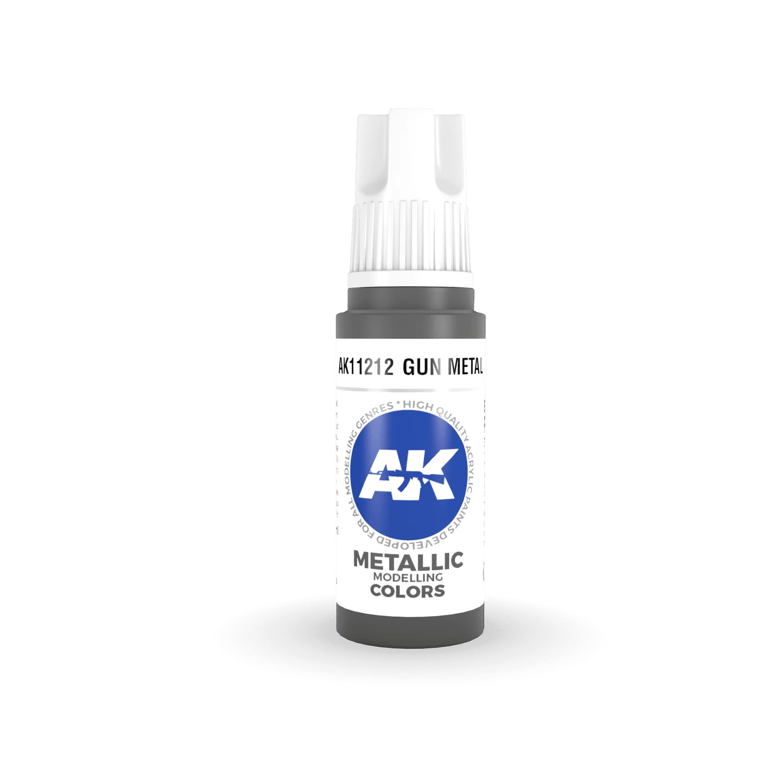 AK Interactive Gun Metal Metallic Acrylic Paint 17ml 3rd Generation [AK11212]