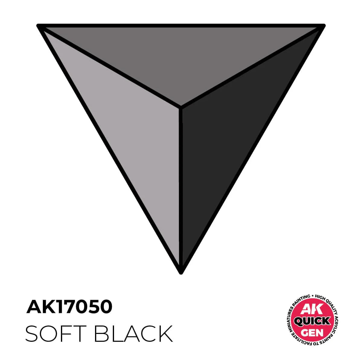 AK Interactive Quick Gen: Soft Black - 18ml Acrylic Paint - Image 2
