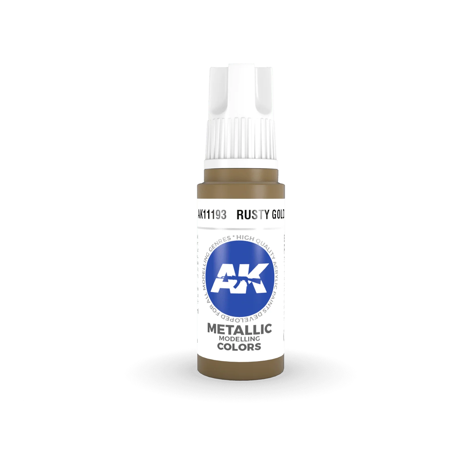 AK Interactive Rusty Gold Metallic Acrylic Paint 17ml 3rd Generation [AK11193]