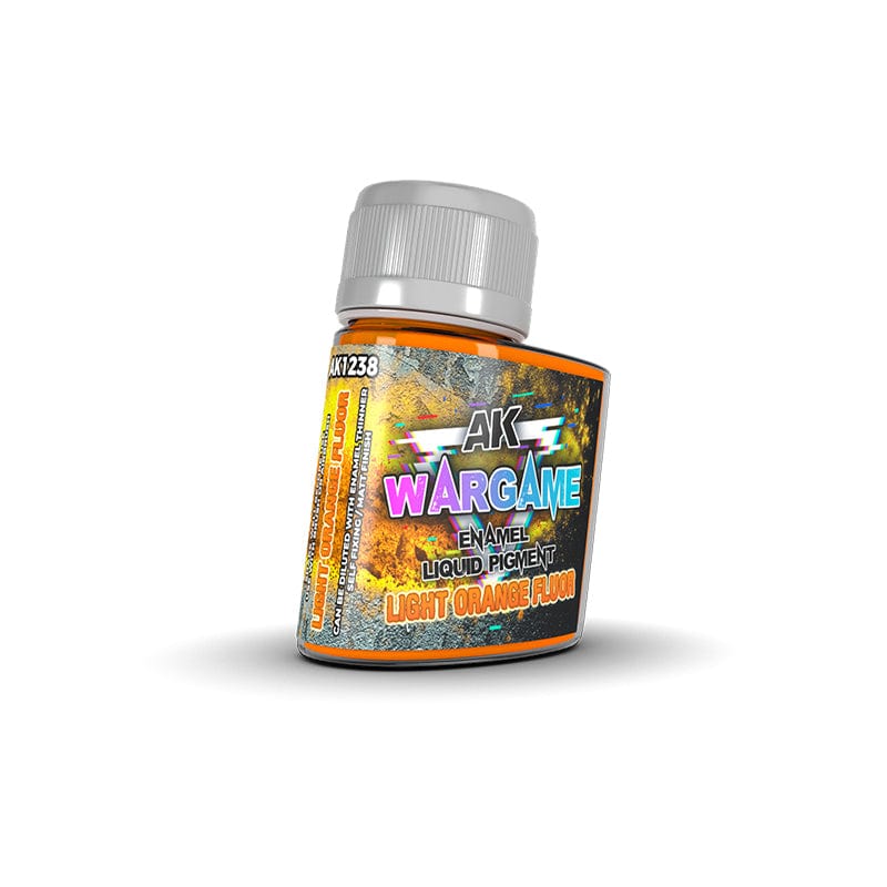AK Interactive Wargame: Light Orange Fluor Enamel Liquid Pigment 35ml**