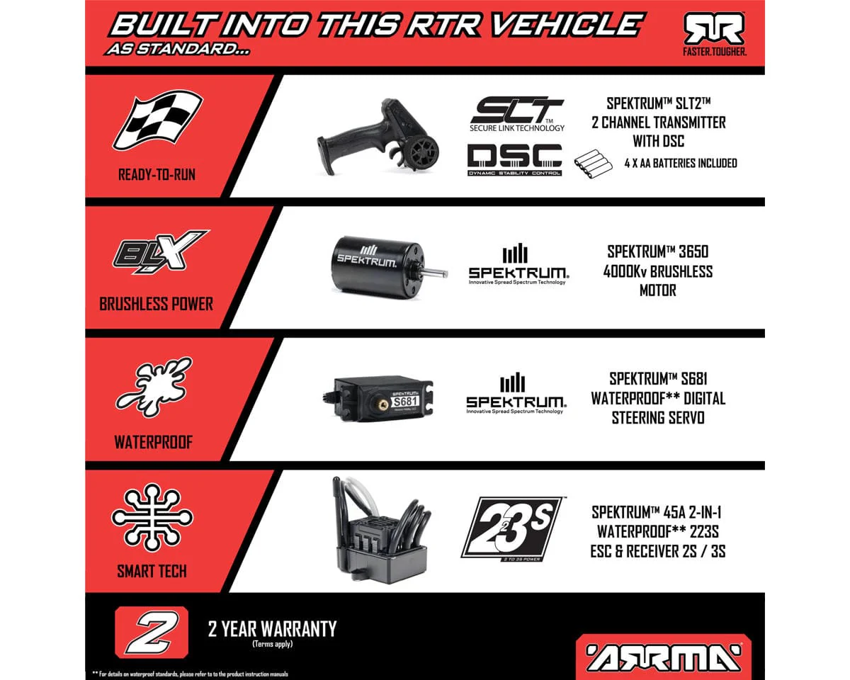 Arrma Fury 1/10 2wd 223S BLX Short Course Truck RTR Blue [ARA3521T1] - Image 10