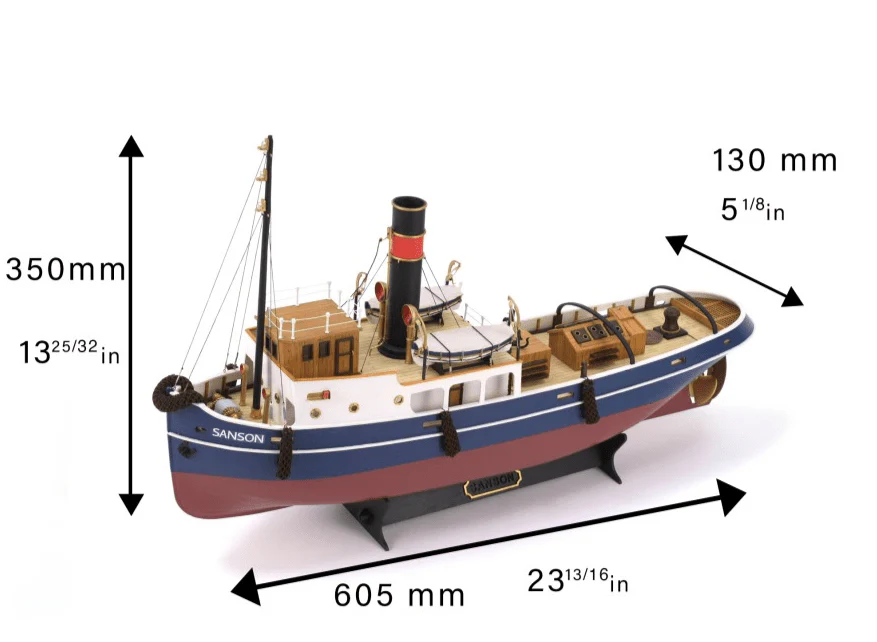Artesania 1/50 Sanson Tugboat Wood Model Ship Kit [20415] - Image 3
