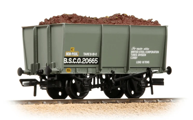 Bachmann Branchline OO Scale 16T Steel Slope-Sided Tippler Mineral Wagon BSC Grey [WL]
