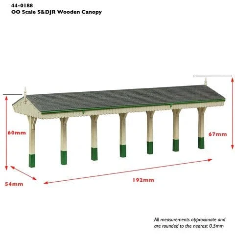 Bachmann Scenecraft OO Scale S&DJR Wooden Canopy Green and Cream - Image 2