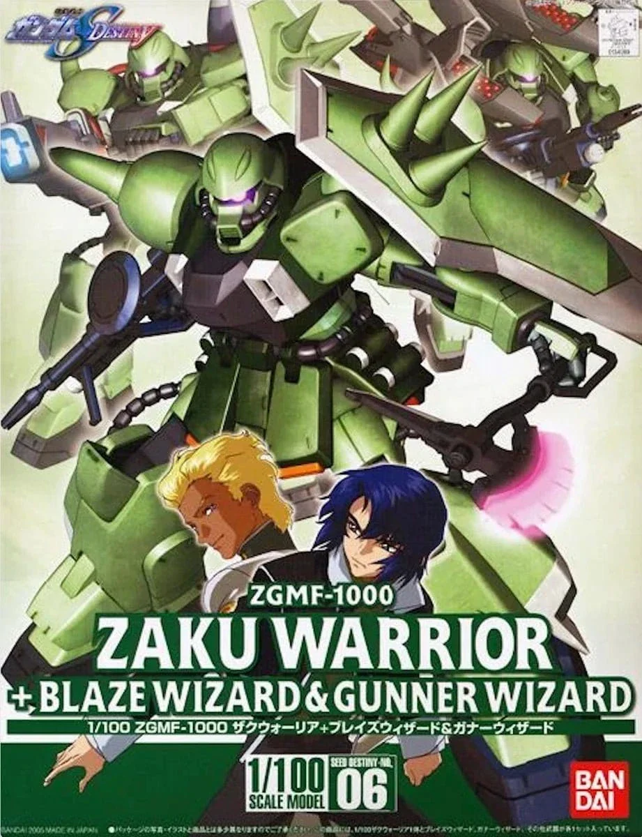 Bandai 5066153 1/100 Zaku Warrior with Blaze Wizard & Gunner Wizard**