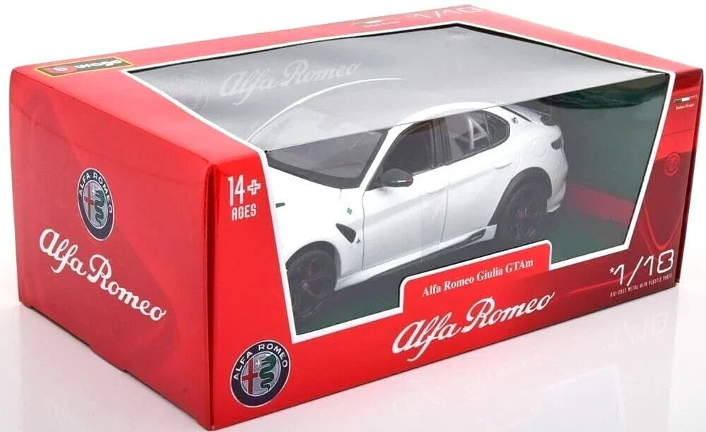 Bburago 1/18 2023 Alfa Romeo Giulia GTAM Trofeo White Diecast Model** - Image 3