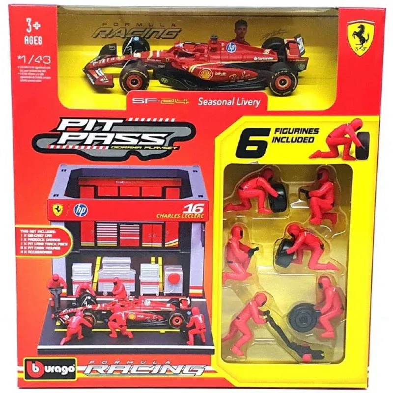 Bburago 1/43 2024 Ferrari Pit Pass Competition Leclerc #16  Diecast Model