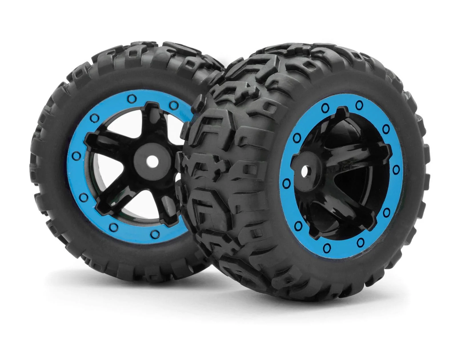 Blackzon 540108 Slyder MT Wheels/Tyres Assembled - Black/Blue (2pcs)
