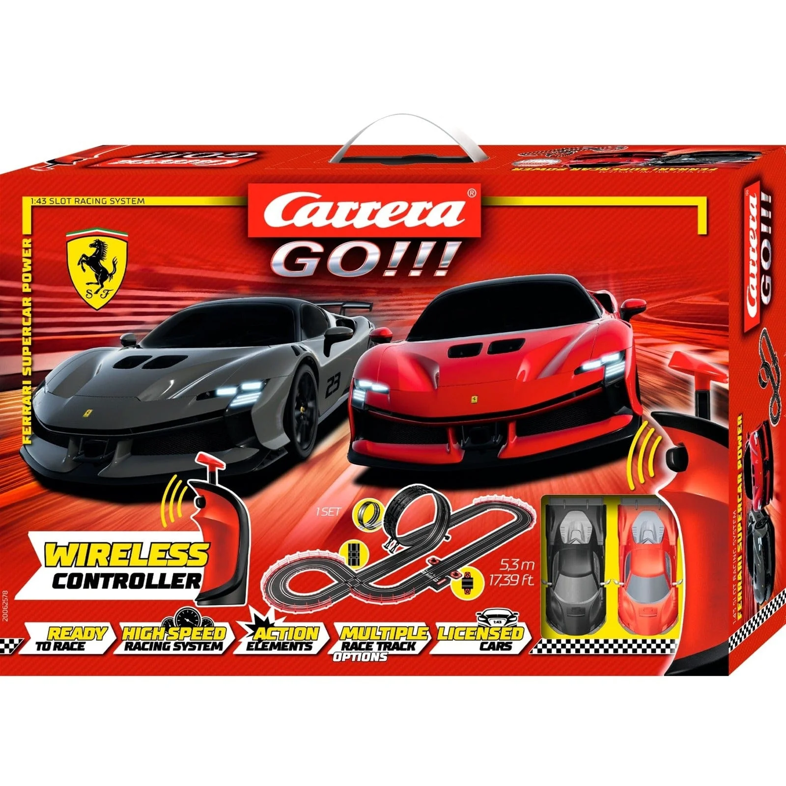 Carrera GO!!! Ferrari Supercar Power - SF-90 XX Stradale Wireless Slot Car Starter Set [62578]