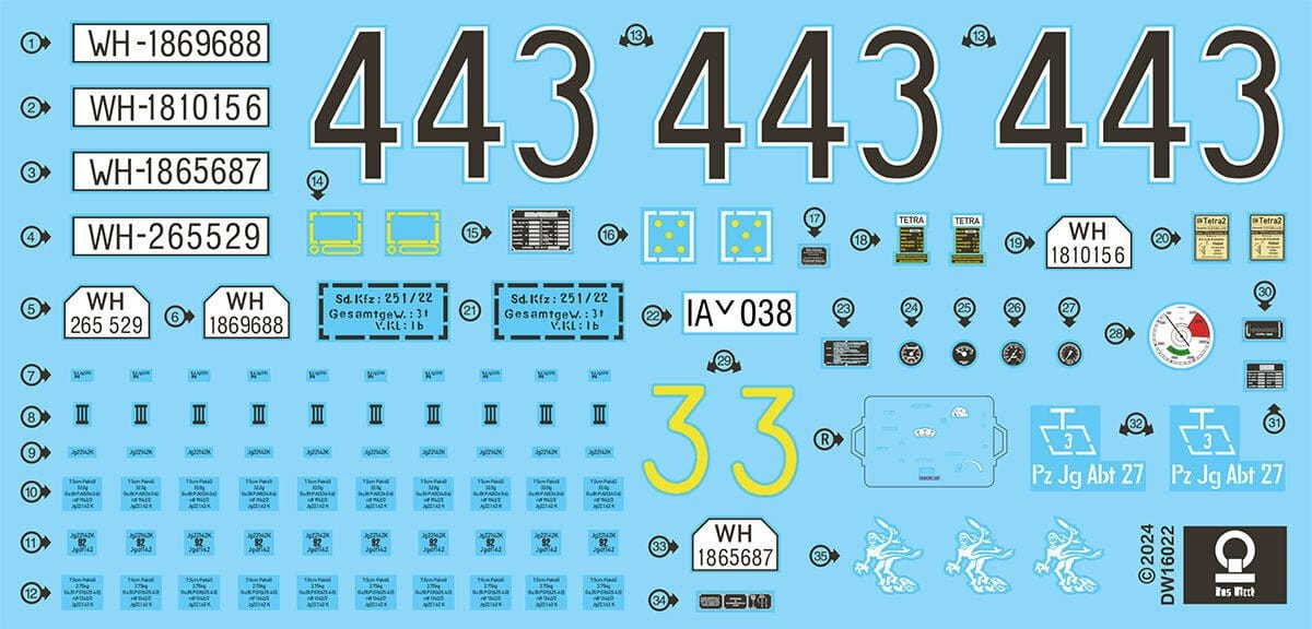 Das Werk 1/16 Sd.Kfz.251/22 Ausf.d Pakwagen Plastic Model Kit [DWK16022] - Image 6
