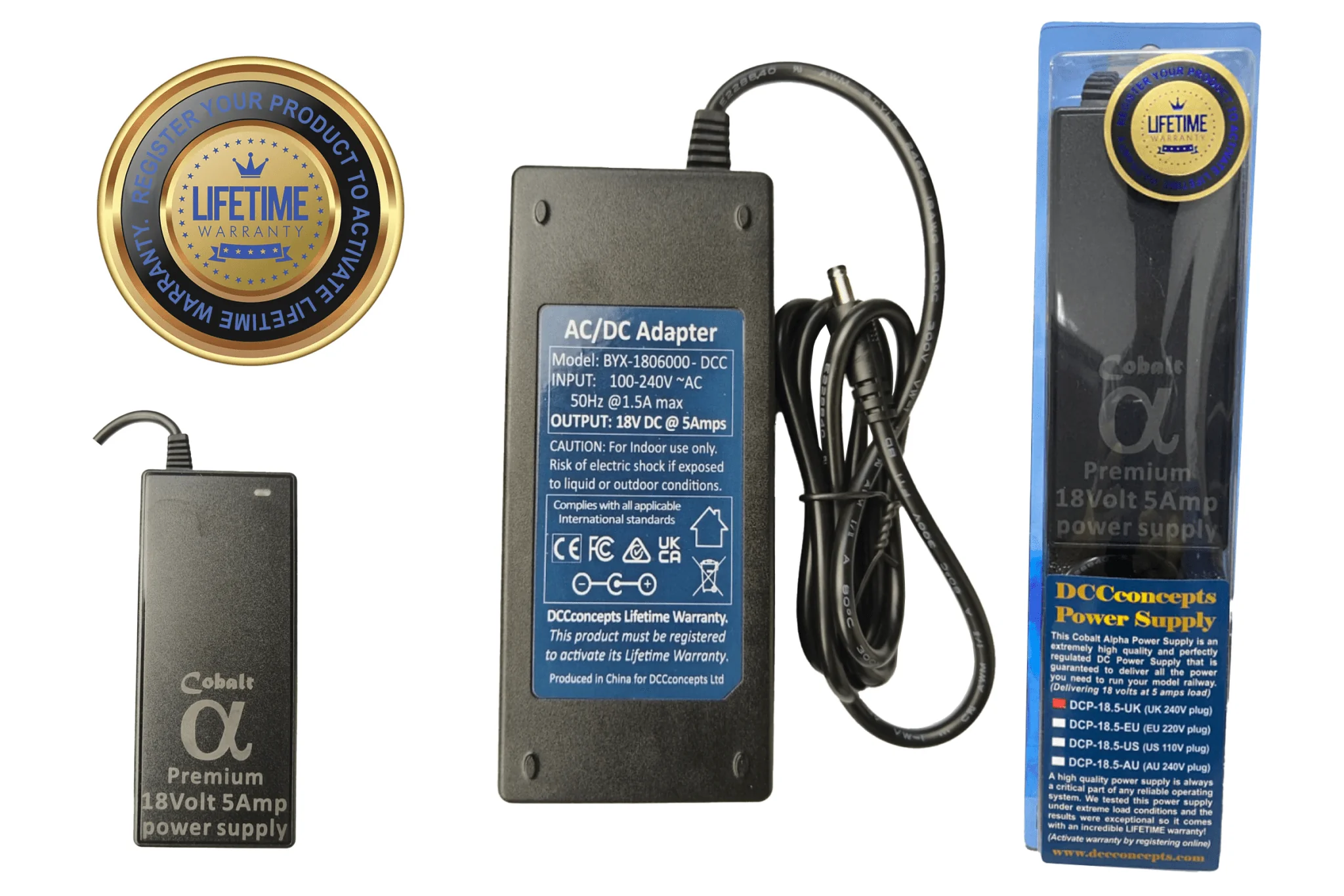 DCC Concepts Cobalt 18V DC 5A (AU) Premium Power Supply