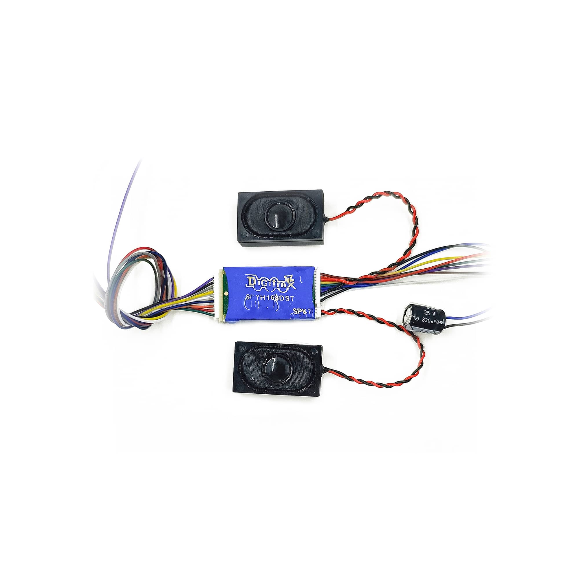 Digitrax SDYH168DST HO Scale 1 Amp, 6 Function Sound Decoder With Dual 8 Ohm Box Speakers
