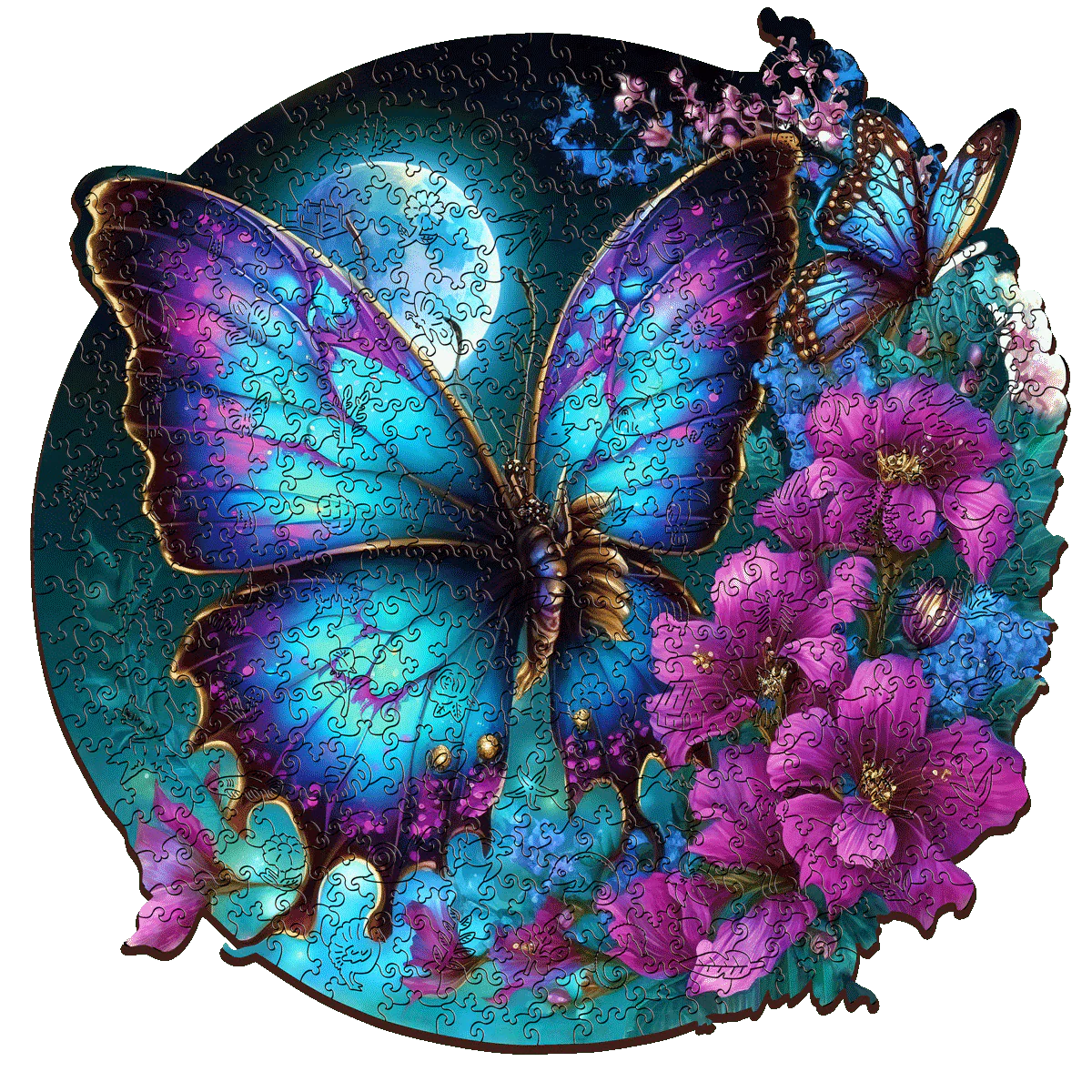 Escape Welt Butterfly Flowers 300pc Wooden Jigsaw Puzzle
