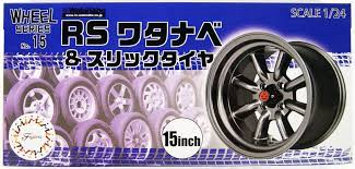 Fujimi 1/24 RS Watanabe & Slick Tire 15inch (Wheel-15) Plastic Model Kit