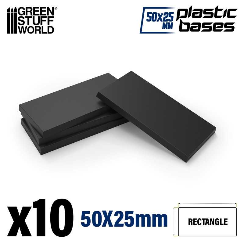 Green Stuff World Plastic Rectangular Base 25x50mm (10pcs)