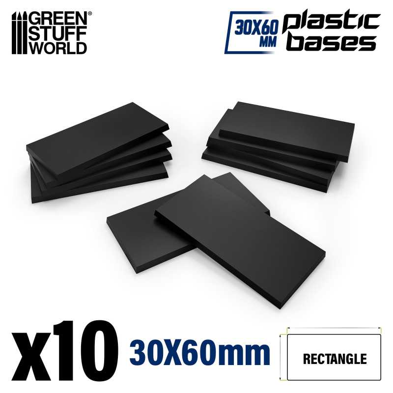 Green Stuff World Plastic Rectangular Base 30x60mm (10pcs)