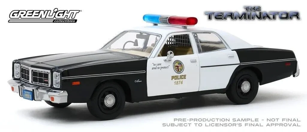 Greenlight 1/24 The Terminator (1984) 1977 Dodge Monaco Metropolitan Police Diecast Model**
