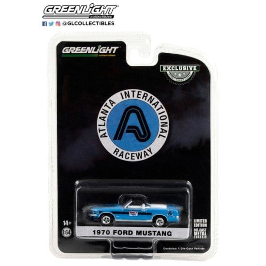 Greenlight 1/64 Atlanta Raceway Official Pace Car 1970 Ford Mustang Mach 1 428 Cobra Jet Convertible - Image 2