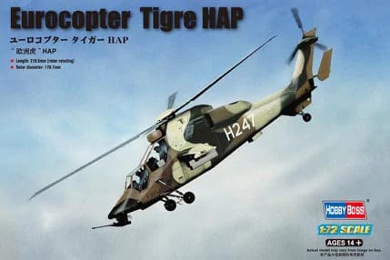 HobbyBoss 1/72 French Army Eurocopter EC-665 Tiger HAP Plastic Model Kit [87210]