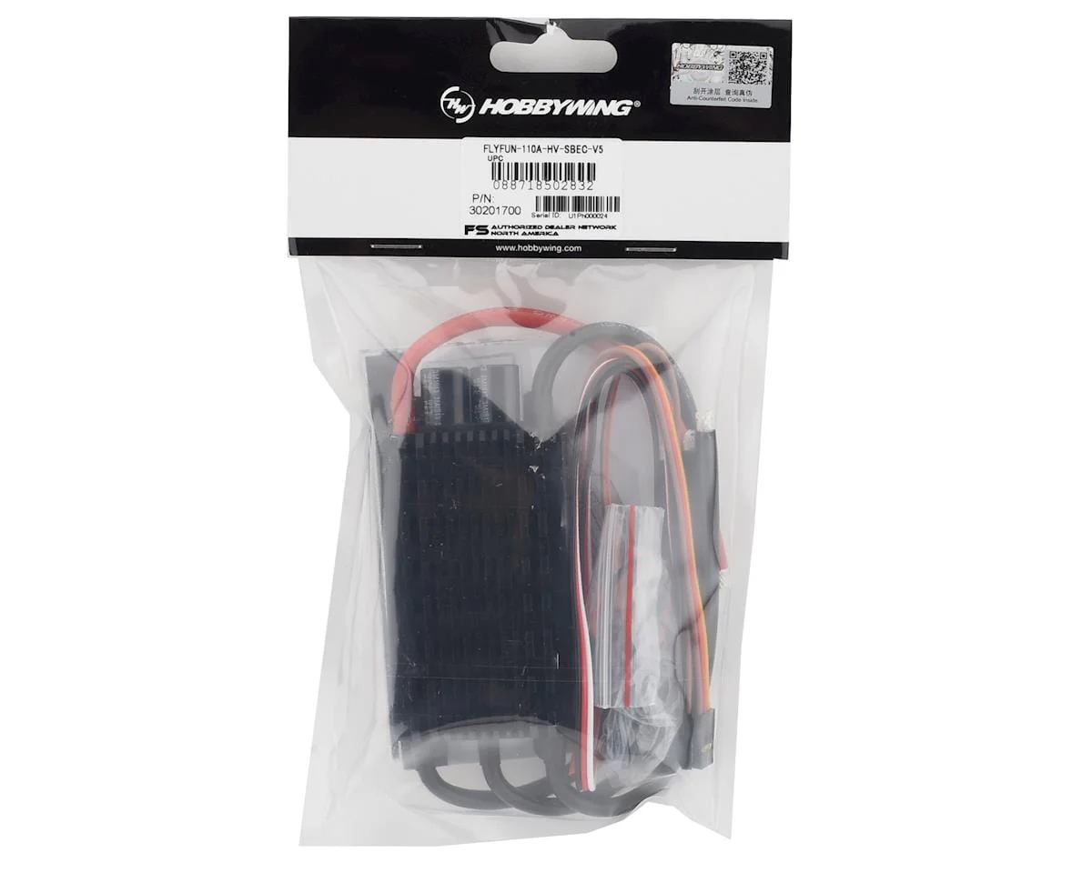 Hobbywing 30201700 FlyFun 110A HV V5 Brushless ESC SBEC - Image 2