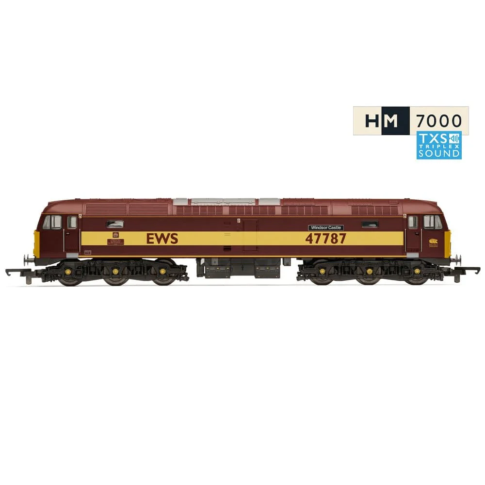 Hornby OO Scale Railroad EWS Class 47 Windsor Castle 47787 - Sound Fitted [R30541TXS]
