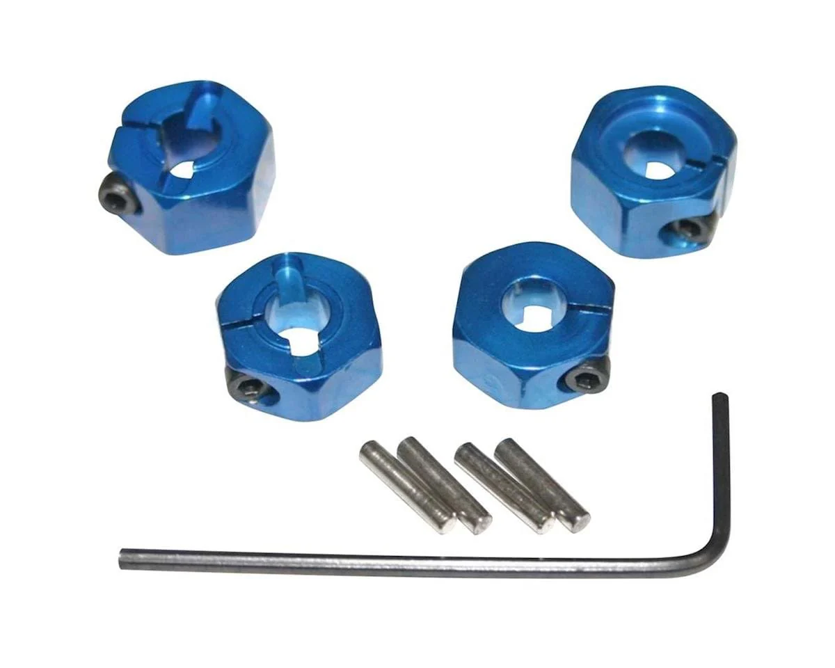Hot Racing 12mm Traxxas 2WD Aluminum Wheel Hexes (Blue) (4)