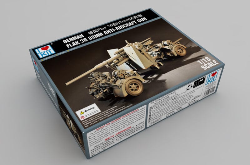 I Love Kit 1/18 German Flak 36 88MM Anti-Aircraft Gun Plastic Model Kit [61701]