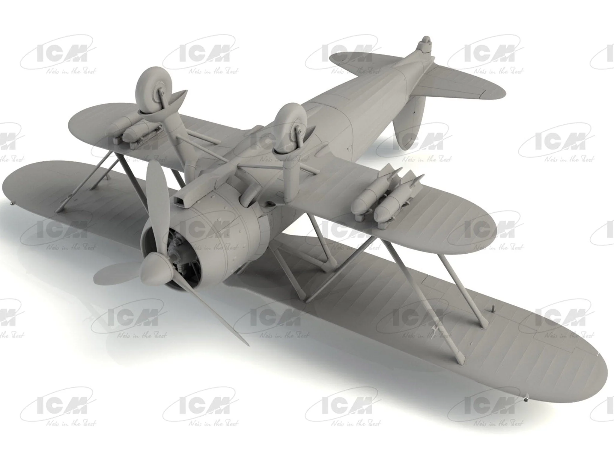 ICM 1/32 CR. 42 Falco with Italian Pilots in tropical uniform Plastic Model Kit - Image 3