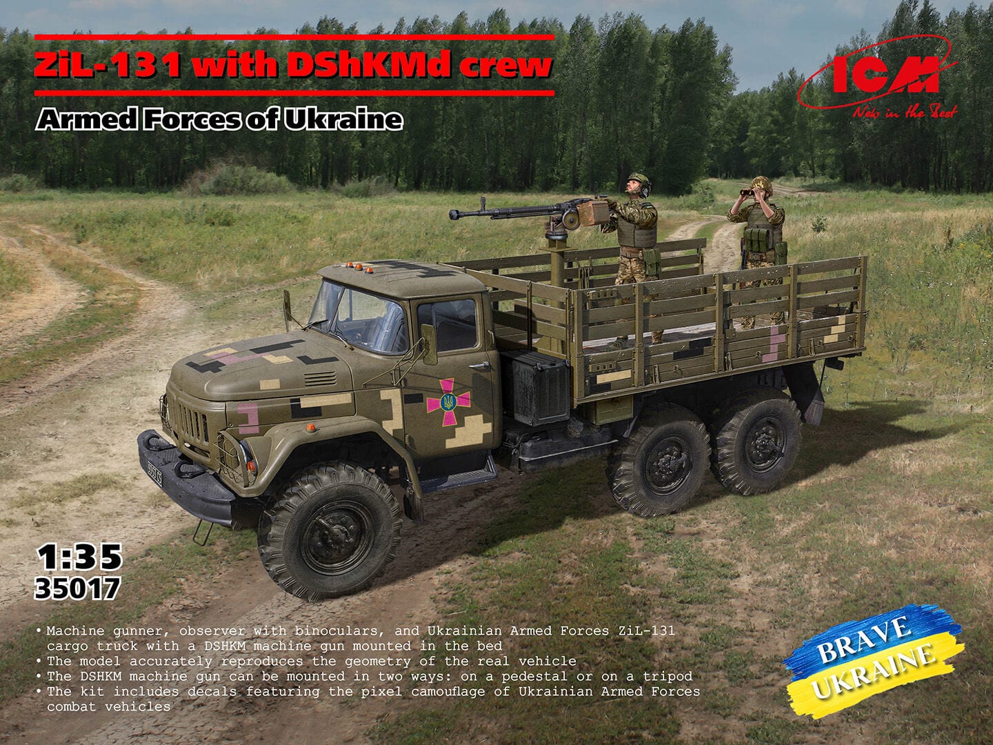 ICM 1/35 ZiL-131 with DShKMd crew. Armed Forces of Ukraine Plastic Model Kit