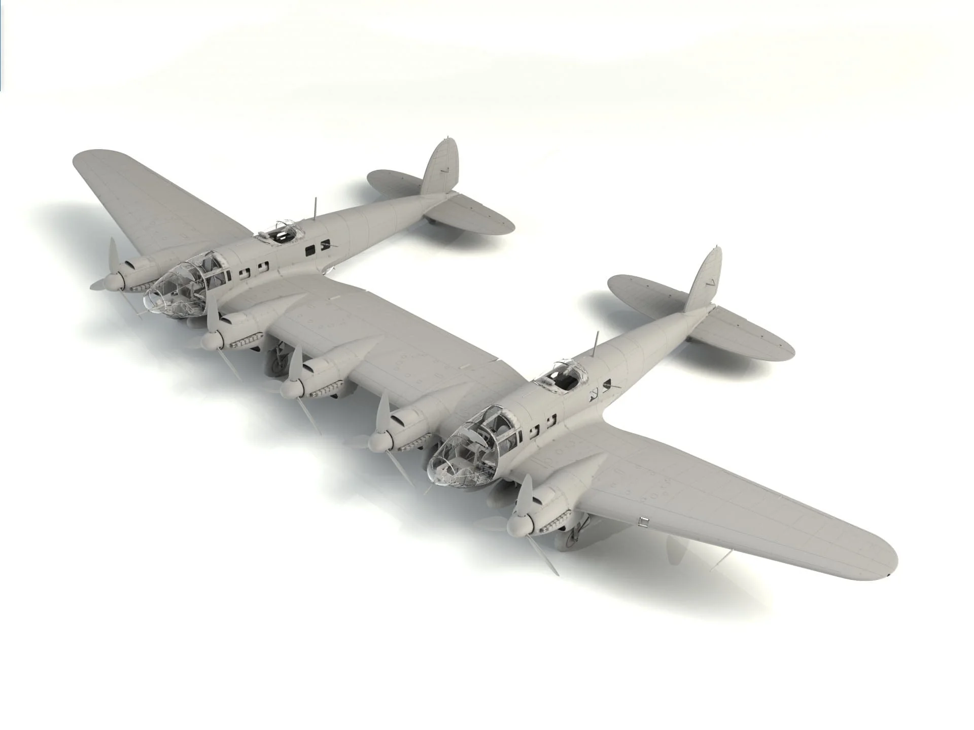 ICM 1/48 He 111Z-1 Zwilling WWII German Glider Tug Plastic Model Kit - Image 2