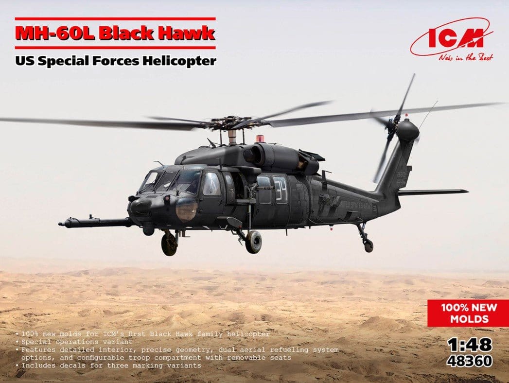 ICM 1/48 MH-60L Black Hawk Plastic Model Kit [48360]