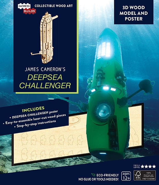 Incredibuilds James Cameron Deepsea Challanger 3D Wooden Model and Poster**