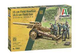 Italeri 1/72 15cm Field Howitzer / 10.5cm Field Gun With 5 Figures Plastic Model Kit [7082]