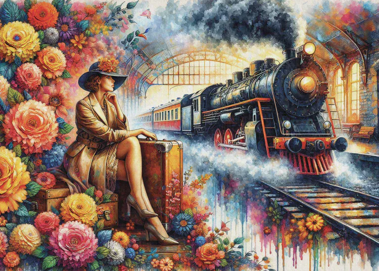 JaCaRou Elegance Meets Steam 1000pc Jigsaw Puzzle - Image 2