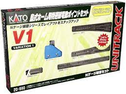 Kato N V1 Mainline Passing Siding Set - Unitrack - Includes: 2 #6 Turnouts, Switch Controllers,Connecting Track