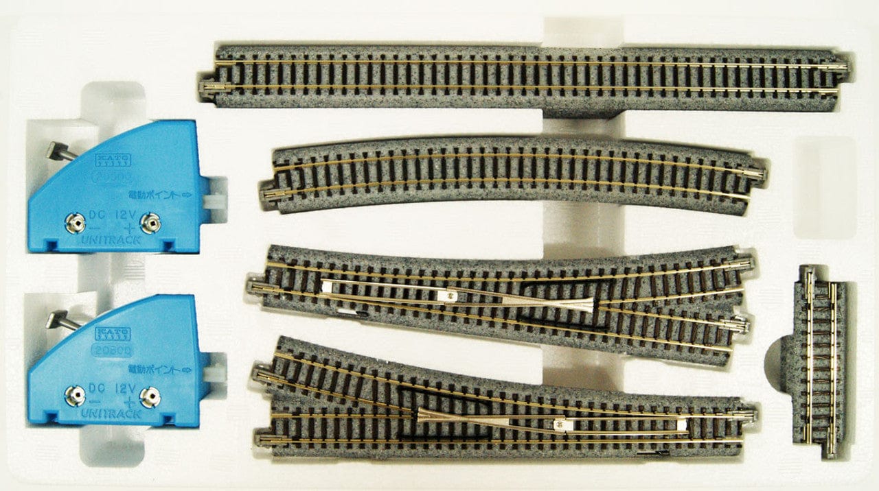 Kato N V1 Mainline Passing Siding Set - Unitrack - Includes: 2 #6 Turnouts, Switch Controllers,Connecting Track - Image 2