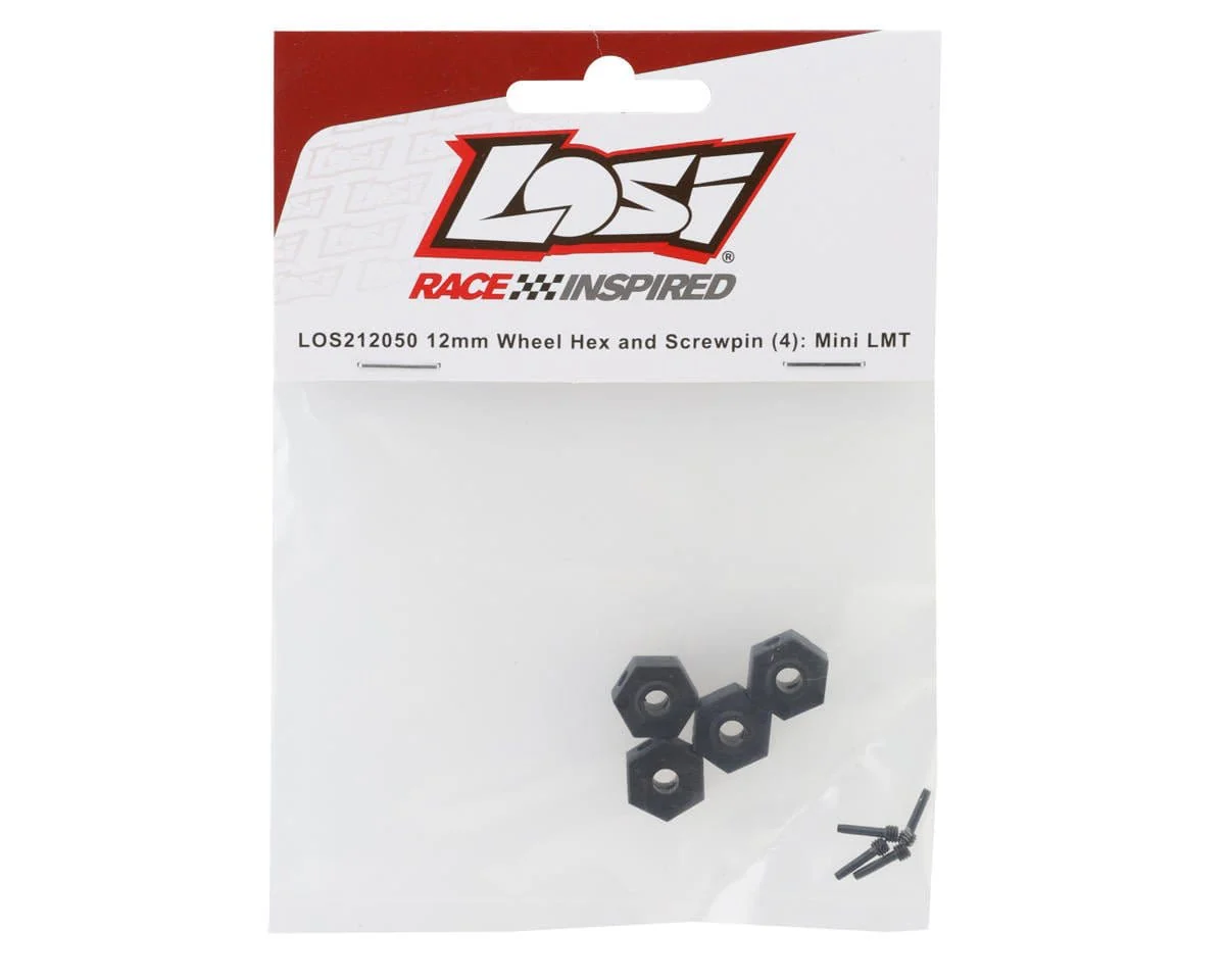 Losi 12mm Wheel Hex and Screwpin, 4pcs, Mini LMT [LOS212050] - Image 2