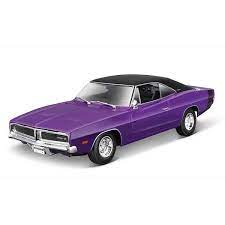 Maisto 1/18 1969 Dodge Charger R/T - Purple with Black Roof