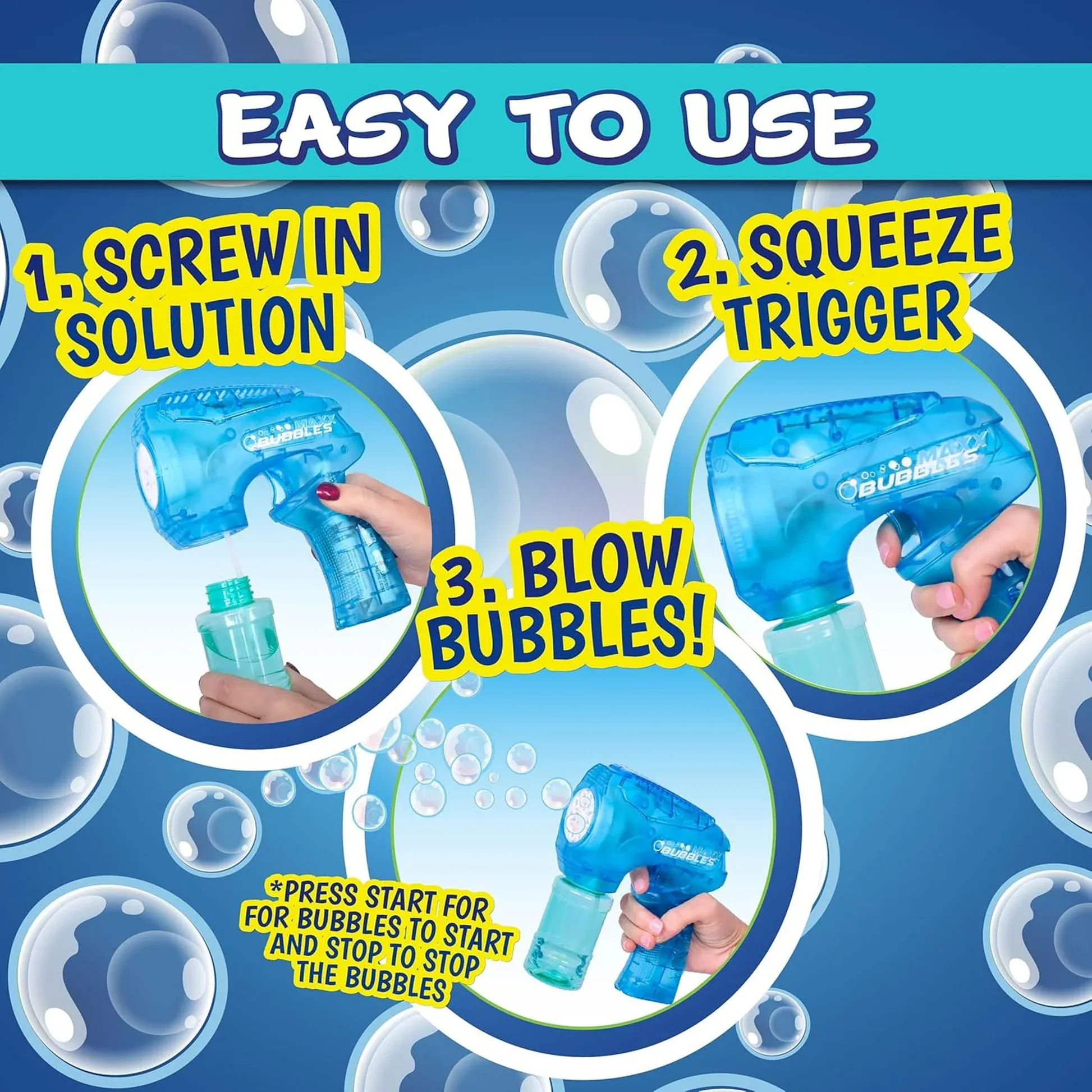 MAXX BUBBLES Light Up Bubble Blaster - Assorted (1) - Image 5