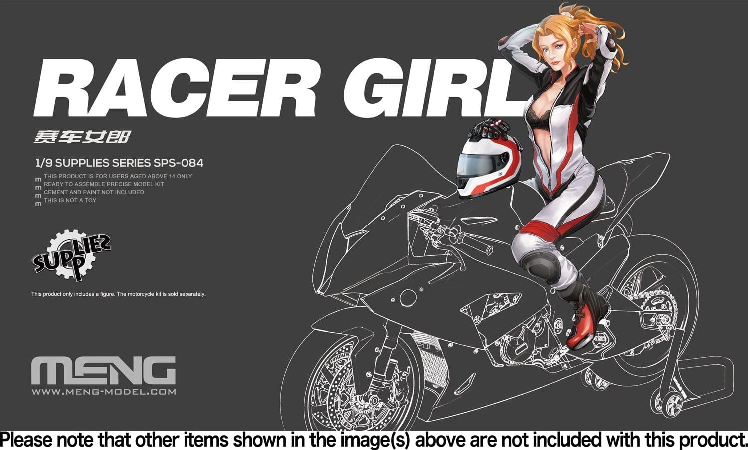 Meng 1/9 Racer Girl Plastic Model Kit