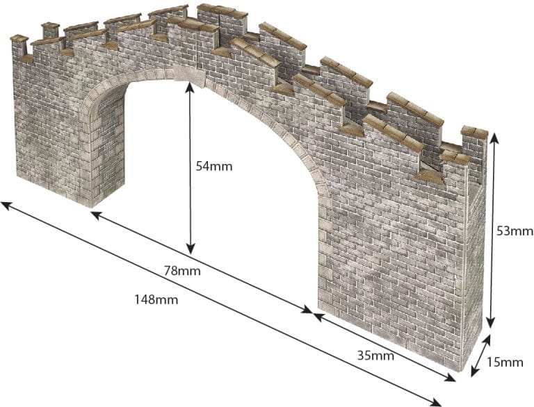Metcalfe N Scale N Castle Wall Bridge Card Kit