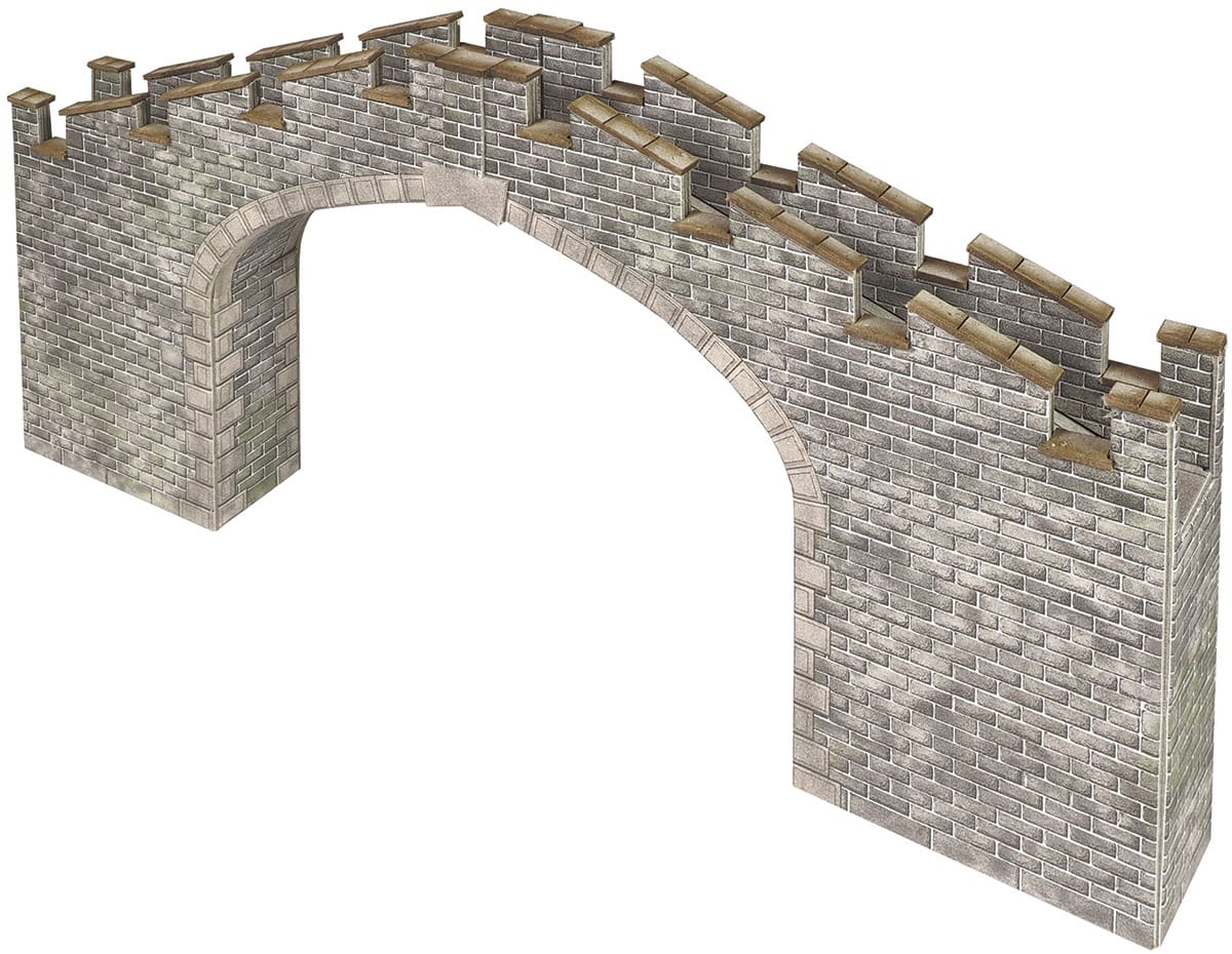 Metcalfe N Scale N Castle Wall Bridge Card Kit - Image 2