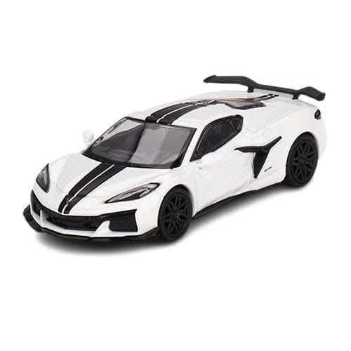 Mini GT 1/64 Chevrolet Corvette Z06 2023 Arctic White Diecast Model Car - Image 4