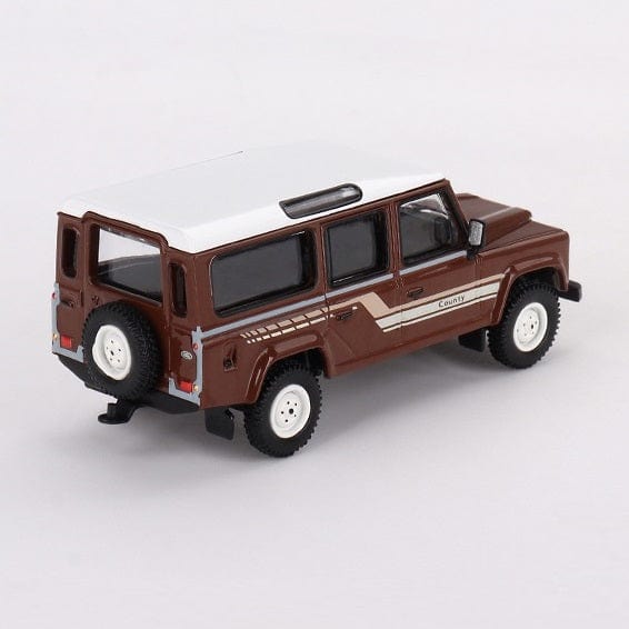 Mini GT 1/64 Land Rover Defender 110 1985 County Wagon Brown Diecast Model Car - Image 3