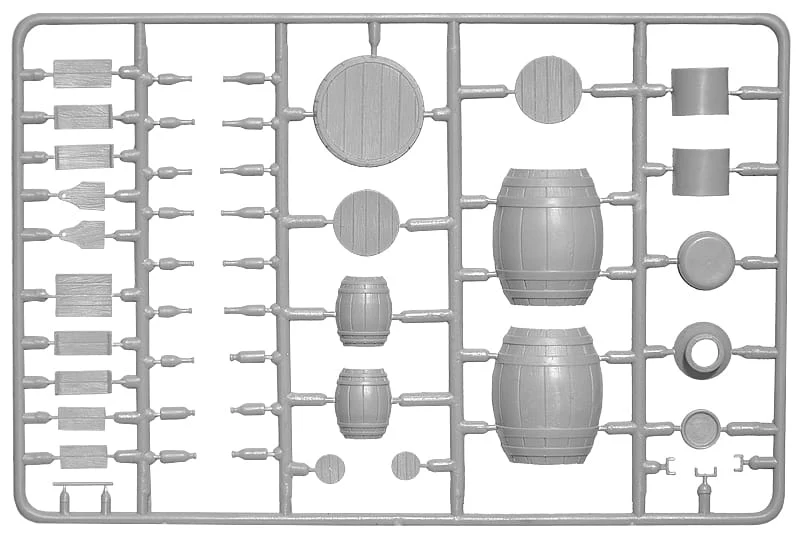Miniart 1/35 Wooden Barrels & Village Utensils Plastic Model Kit [35550] - Image 2