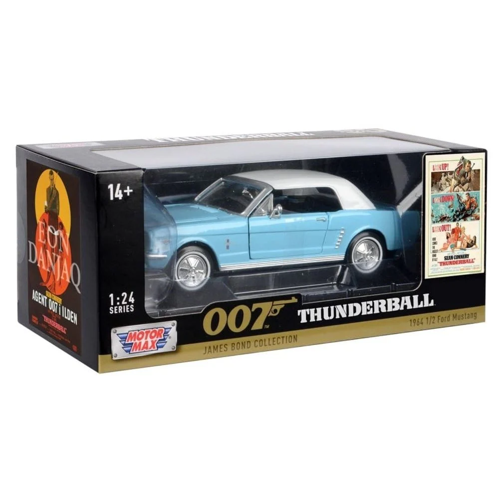 Motor Max 1/24 1964 1/2 Ford Mustang Hard Top Thunderball James Bond Movie Car - Image 2