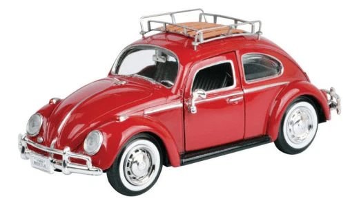 Motor Max 1/24 Volkswagen Beetle with Luggage Rack on Roof - Assorted Colours**