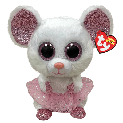 NINA-White Ballerina Mouse Reg Beanie Boo