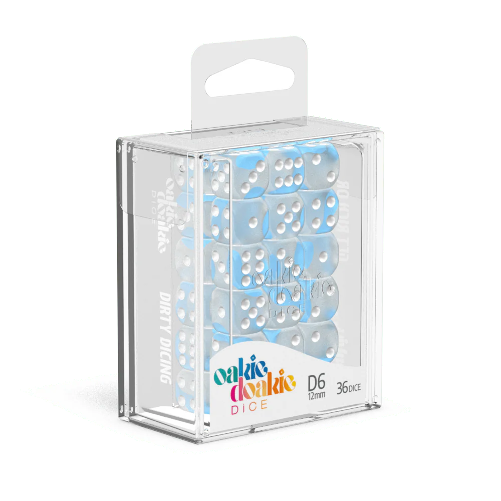 Oakie Doakie Dice D6 12 mm Glow in the Dark - Arctic (36)**